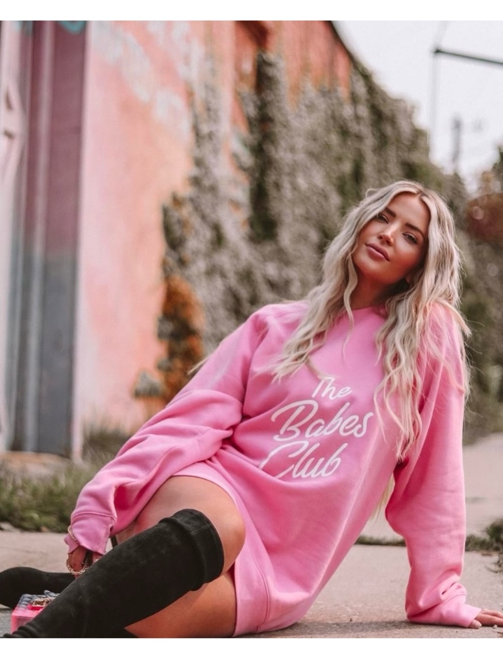 Brunette The Label collab with The Birds Papaya - The Babes Club Crewneck